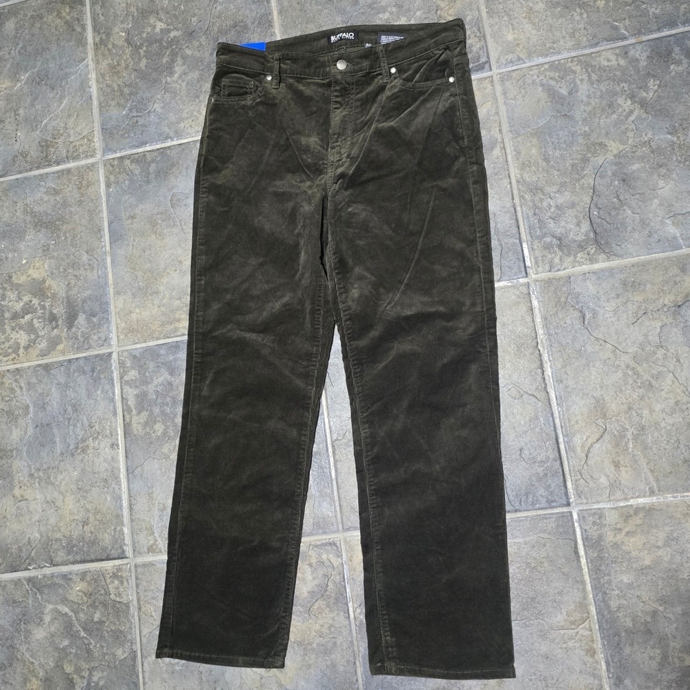 Buffalo David‎ Bitton Nyla Corduroy Pants Womens 10/30 Olive Green Straight